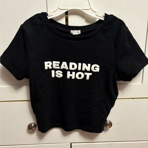 Garage Black Graphic Crop Top